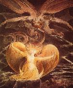 William Blake Der grobe Rote Drache und die mit der Sonne bekleidete Frau oil painting